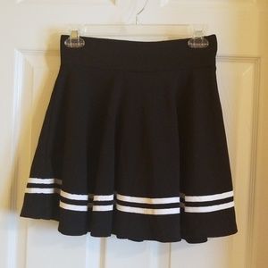 Black skirt with white stripes